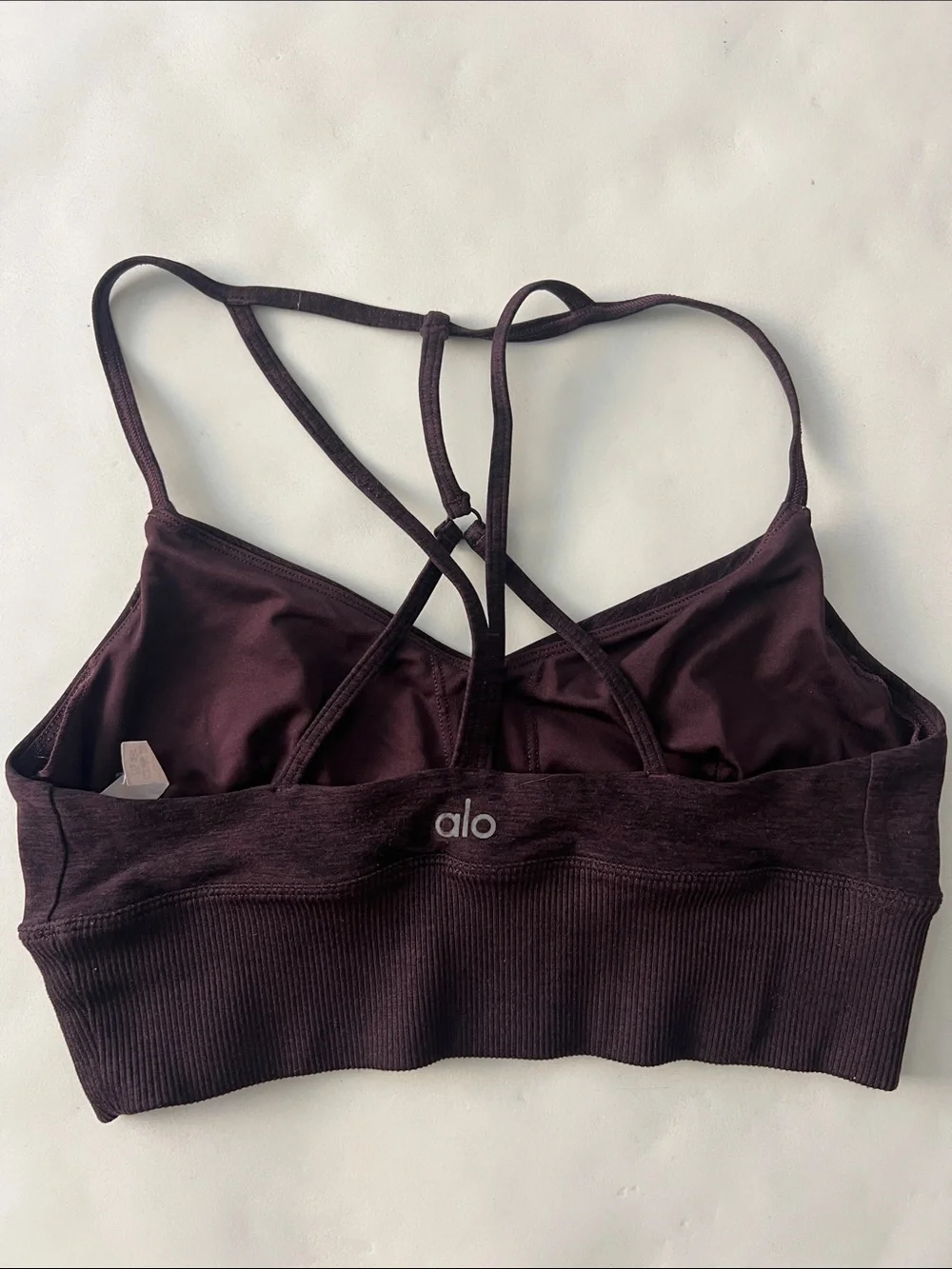 ALO YOGA Alosoft Lavish Bra in Oxblood Heather Sz Small